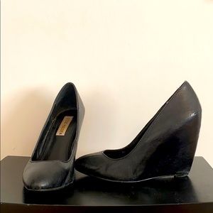 Steve Madden-leather wedges- size 6